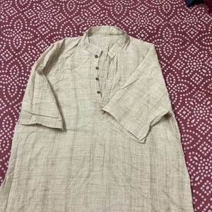 Elegant Beige Linen Kurta
