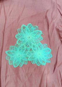 Peach Pajama Set with Lace Detail