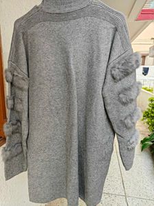 Imported Gray Sweater Dress