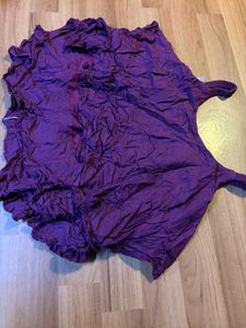 Purple Ruffled Camisole Top with cute bows on it