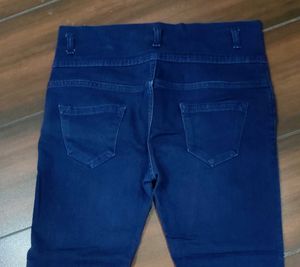 High Waisted Blue Denim Jeans