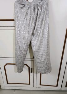 Grey Silver Motif Printed Palazzo