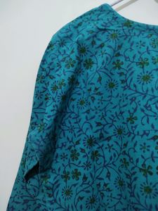 Green Floral Leaf Print Kurta