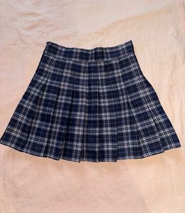 Korean Plaid Pleated Mini Skirt