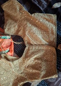 Orange Saree with Embellishments