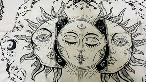 Bohemian Sun &amp; Moon Tapestry