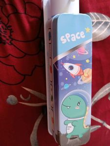 2 compartment Metal Pencil Case With Sharpner
