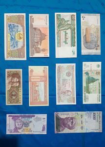 Foreign Notes Currency Collection 10 Country UNC