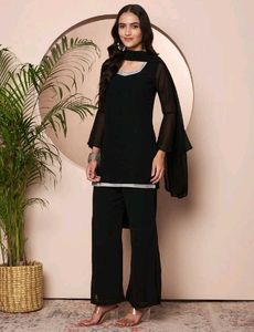 Elegant Black Kurta Set with Dupatta