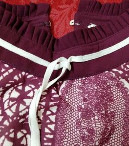 White &amp; Purple Embroidered Ethnic Gown