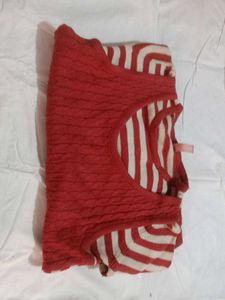 Red Striped Knit Sweater