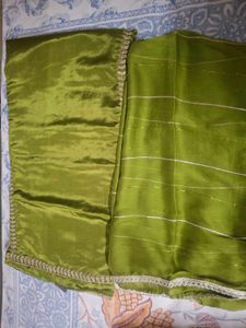 Unstitched Green Kurta Set with Dupatta