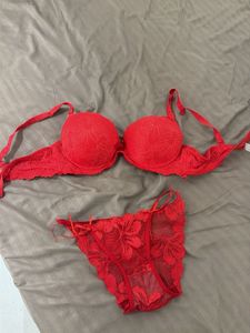 Red Lace Bra & Panty Set