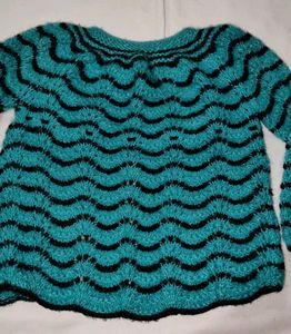 Teal &amp; Black Striped Knit Cardigan