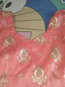 pink embroidered suit