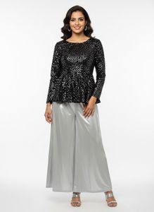 New Black Peplum Kurti And Plazo