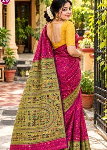Beautiful Magenta Printed Saree