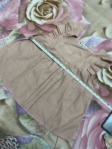 Chic Gingham Flutter Sleeve Top