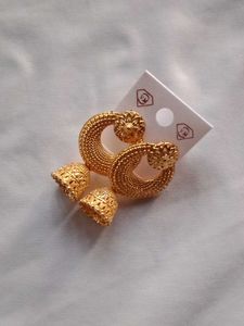 Golden Jhumka Earrings