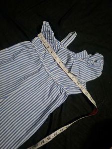 Blue Striped Jumpsuit for Girls
