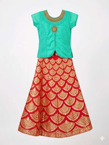 Beautiful Red & Teal Lehenga Choli Set
