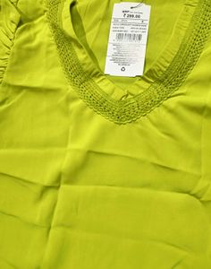 SHEIN Yellow Ruffle Sleeve Top