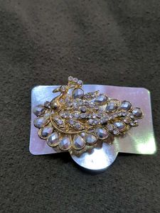 Peacock Design Rhinestone Brooch