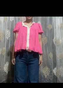 🚨‼️🚨‼️ price drop Cute Pink top size small can w