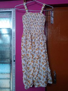 Boho Floral Smocked Midi Dress