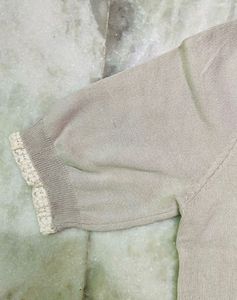 Cream Lace Neckline Sweater