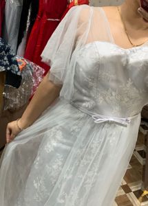 Elegant Light Blue Lace Gown🧚🏻‍♀️🦋