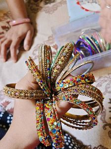 Vibrant Beaded Bangles Set