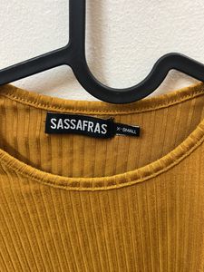 Mustard Full sleeves Crop Top.
