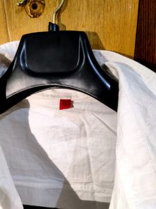 White 3/4 Sleeve Button-Down