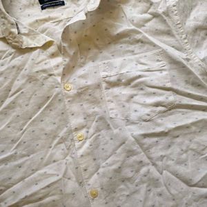 Men's White Printed Casual Shirt