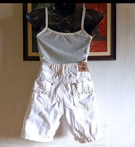 White Denim Shorts