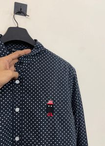 Men's Polka Dot Shirt with Cartoon Print