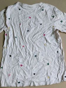 Cute Embroidered White T-Shirt
