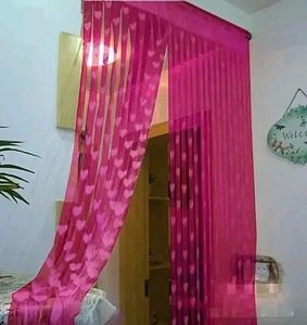 Pink Heart Curtain Set Of 2