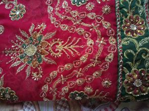 Red Embroidered Saree with Blouse