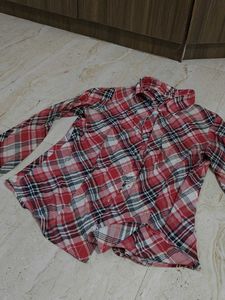 Red Plaid Long Sleeve Shirt