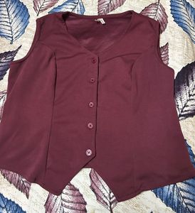 Stylish Maroon Peplum Top