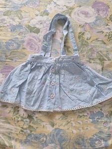 Baby Girls Blue Striped Pinafore Dress