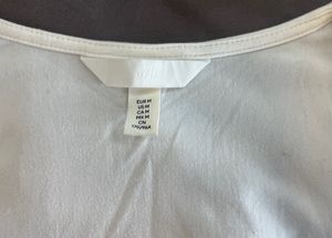 H&amp;M Cream Square Neck Long Sleeve Top