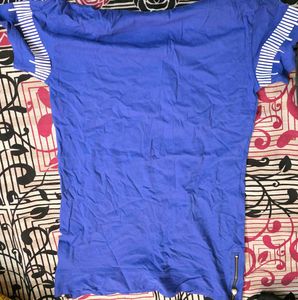yellow top shirt and Blue Graphic Print T-Shir