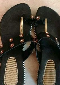 Embellished Black Flats,once wore
