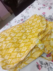 Yellow Floral Print Tote Bag