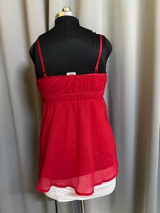 Y2k Dream Flowy Red Camisole Top