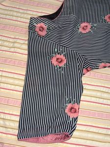 Striped Floral Print Dress