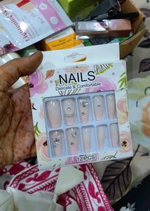 Press-On Nails with Rhinestone Accents
